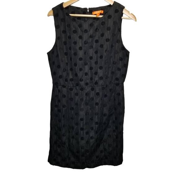 JOE FRESH Dress 4 Black Sleeveless Polka Dot Dress Velvet Sheath - Picture 11 of 11